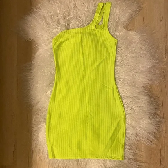 neon one piece dress One-Shoulder Neon Sequin Long Prom Dress